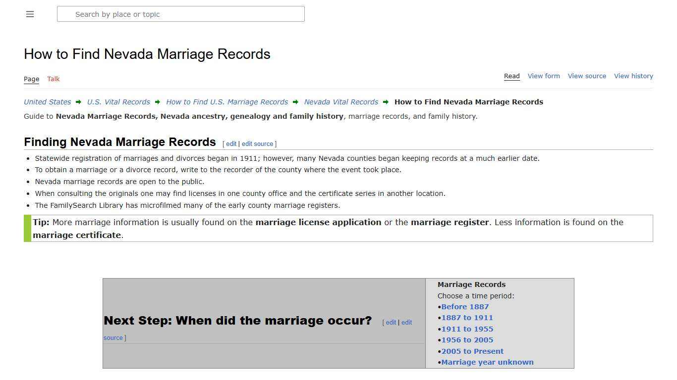 How to Find Nevada Marriage Records • FamilySearch
